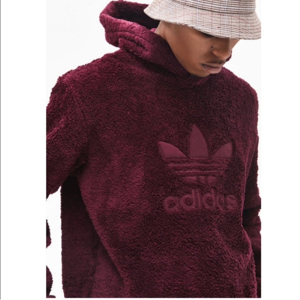 Adidas Originals plush winterized pullover hoodie.